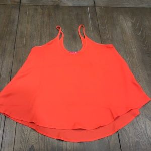 Orange Chiffon Spaghetti Strap Tank